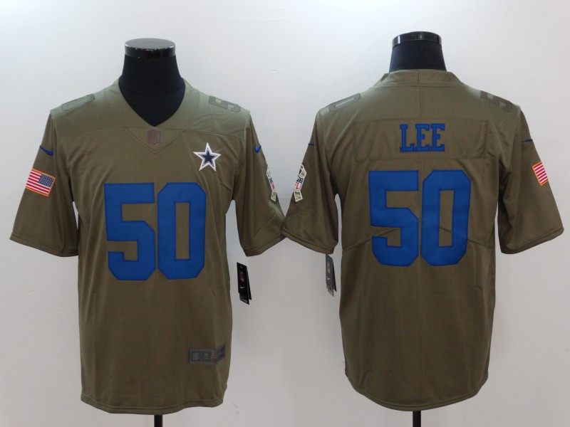 Men's Dallas Cowboys Sean Lee #50 Brown Jersey